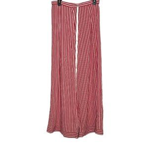 Mistress Rocks Women's Size Large Eye Candy Red Striped Wide Pants Breathable